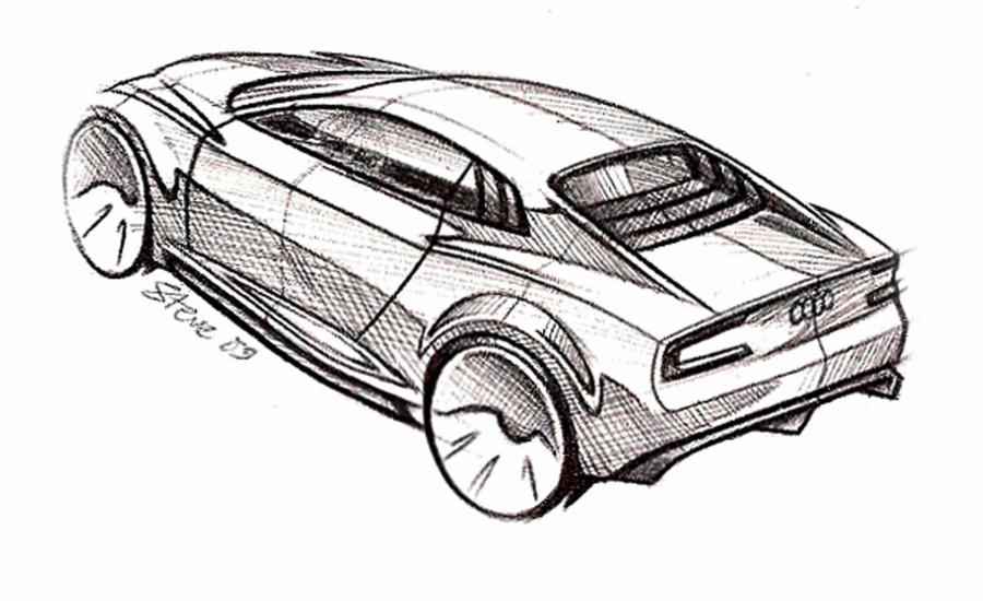 Эскиз Audi e-Tron Detroit Showcar 2010 года  (фото 56 из 109)
